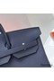 Hermes Birkin 40 Retourne Handmade Bag In Blue Nuit Clemence Leather Replica