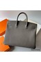 Hermes Birkin 40 Retourne Handmade Bag In Etain Clemence Leather Replica