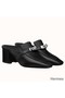Hermes Blossom Mules 60mm In Black Goatskin Replica
