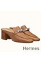 Hermes Blossom Mules 60mm In Brown Goatskin Replica