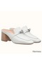 Hermes Blossom Mules 60mm In White Goatskin Replica