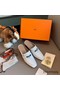 Hermes Blossom Mules 60mm In White Goatskin Replica
