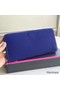 Hermes Blue Electric Clemence Azap Zipped Wallet Replica