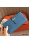 Hermes Blue Jean Clemence Bearn Gusset Wallet Replica