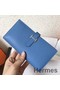 Hermes Blue Jean Epsom Bearn Gusset Wallet Replica