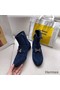 Hermes Blue Saint Honore Ankle Boots Replica