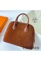 Hermes Bolide 1923 25 Handmade Bag In Gold Doblis Suede Leather Replica