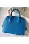 Hermes Bolide 1923 Mini Handmade Bag In Blue Frida Chevre Mysore Leather Replica