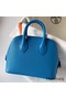 Hermes Bolide 1923 Mini Handmade Bag In Blue Frida Chevre Mysore Leather Replica