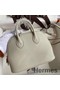 Hermes Bolide 1923 Mini Handmade Bag In Pearl Grey Chevre Mysore Leather Replica