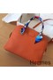 Hermes Bolide 35 Handmade Bag In Orange Clemence Leather Replica