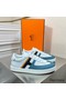 Hermes Boomerang Sneakers In Multicolore Blue Leather Replica