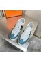 Hermes Boomerang Sneakers In Multicolore Blue Leather Replica