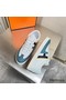 Hermes Boomerang Sneakers In Multicolore Blue Leather Replica