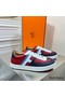 Hermes Boomerang Sneakers In Multicolore Bordeaux Leather Replica