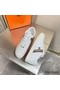 Hermes Boomerang Sneakers In Multicolore White Leather Replica