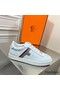 Hermes Boomerang Sneakers In Multicolore White Leather Replica