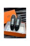 Hermes Boomerang Sneakers In Noir Epsom Calfskin Replica