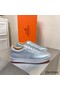 Hermes Boomerang Sneakers In Silver Epsom Leather Replica
