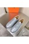 Hermes Boomerang Sneakers In Silver Epsom Leather Replica