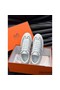 Hermes Boomerang Sneakers In White Epsom Calfskin Replica