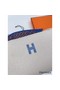 Hermes Bride-a-Brac Large Case in Ecru Canvas with Blue Zigzag Motifs Replica