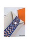 Hermes Bride-a-Brac Large Case in Ecru Canvas with Blue Zigzag Motifs Replica