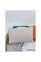 Hermes Bride-a-Brac Large Case in Ecru Canvas with Green Zigzag Motifs Replica