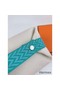 Hermes Bride-a-Brac Large Case in Ecru Canvas with Green Zigzag Motifs Replica