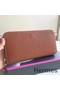 Hermes Brown Clemence Azap Zipped Wallet Replica