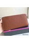 Hermes Brown Clemence Azap Zipped Wallet Replica