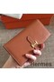 Hermes Brown Clemence Bearn Gusset Wallet Replica
