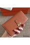 Hermes Brown Clemence Bearn Gusset Wallet Replica