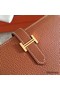Hermes Brown Clemence Bearn Gusset Wallet Replica