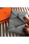 Hermes Calvi Card Holder In Blue Lin Epsom Leather Replica