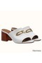 Hermes Camilla Mules 60MM In White Calfskin Replica