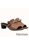 Hermes Candy 40mm Sandals In Brown Calfskin Replica