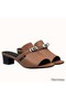 Hermes Candy 40mm Sandals In Brown Calfskin Replica