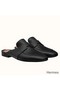 Hermes Catena Mules In Black Calfskin Replica