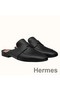 Hermes Catena Mules In Black Calfskin Replica
