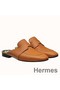 Hermes Catena Mules In Brown Calfskin Replica