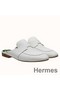 Hermes Catena Mules In White Calfskin Replica