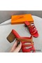 Hermes Celena Sandals 50mm In Red/Brown Calfskin Replica