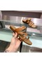 Hermes Claire Sandals In Brown Calfskin Replica