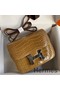Hermes Constance 18 Handmade Bag In Beige Shiny Alligator Leather Replica
