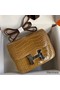Hermes Constance 18 Handmade Bag In Beige Shiny Alligator Leather Replica