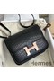 Hermes Constance 18 Handmade Bag In Black Alligator Crocodile Skin Replica