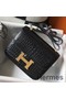 Hermes Constance 18 Handmade Bag In Black Embossed Crocodile Replica