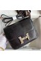 Hermes Constance 18 Handmade Bag In Black Lizard Leather Replica