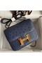 Hermes Constance 18 Handmade Bag In Blue Iris Ostrich Leather Replica